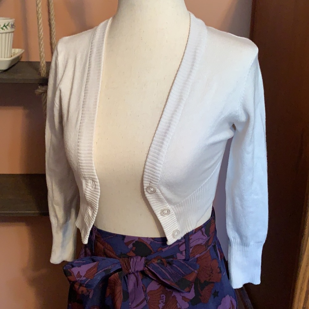 Fervour Cropped White Sweater